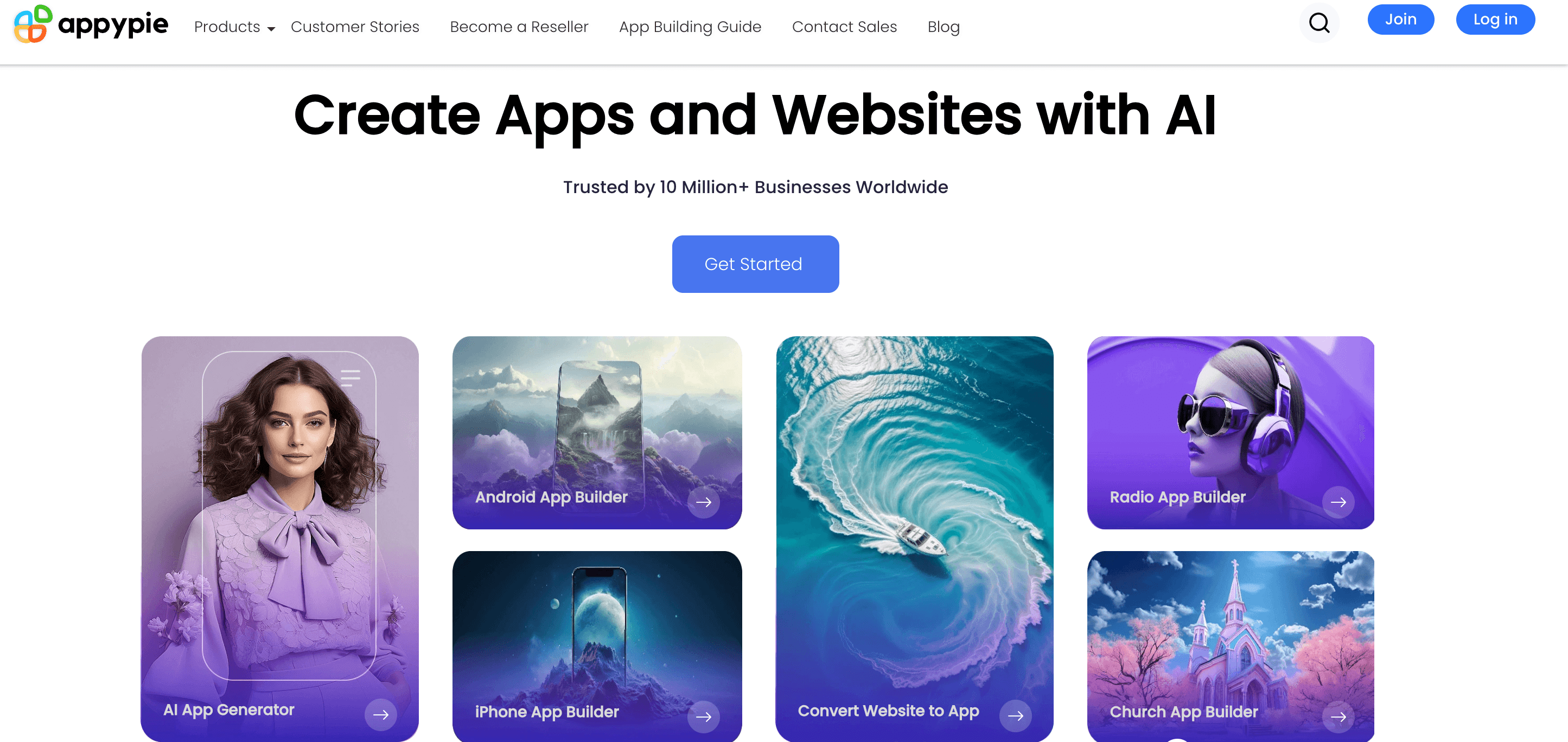 appypie's homepage