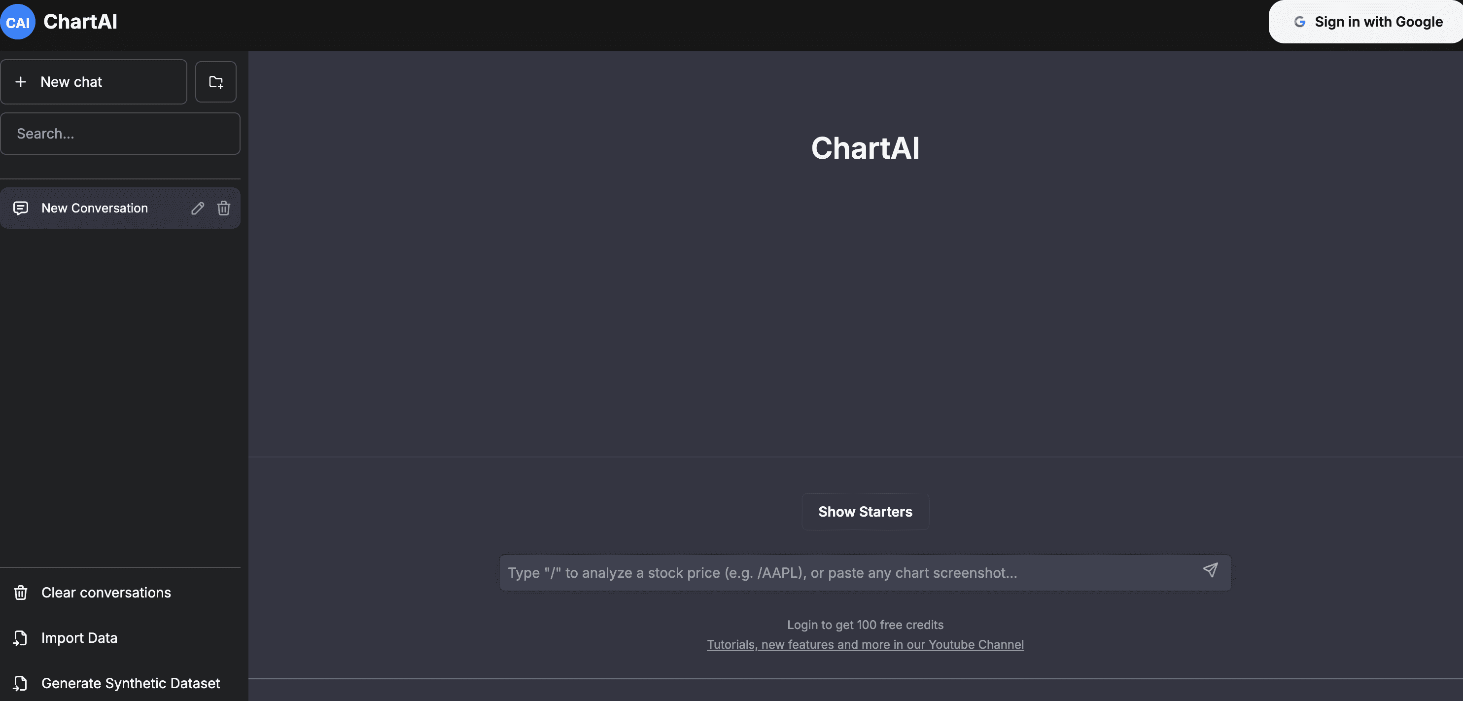 ChartAI's Interface