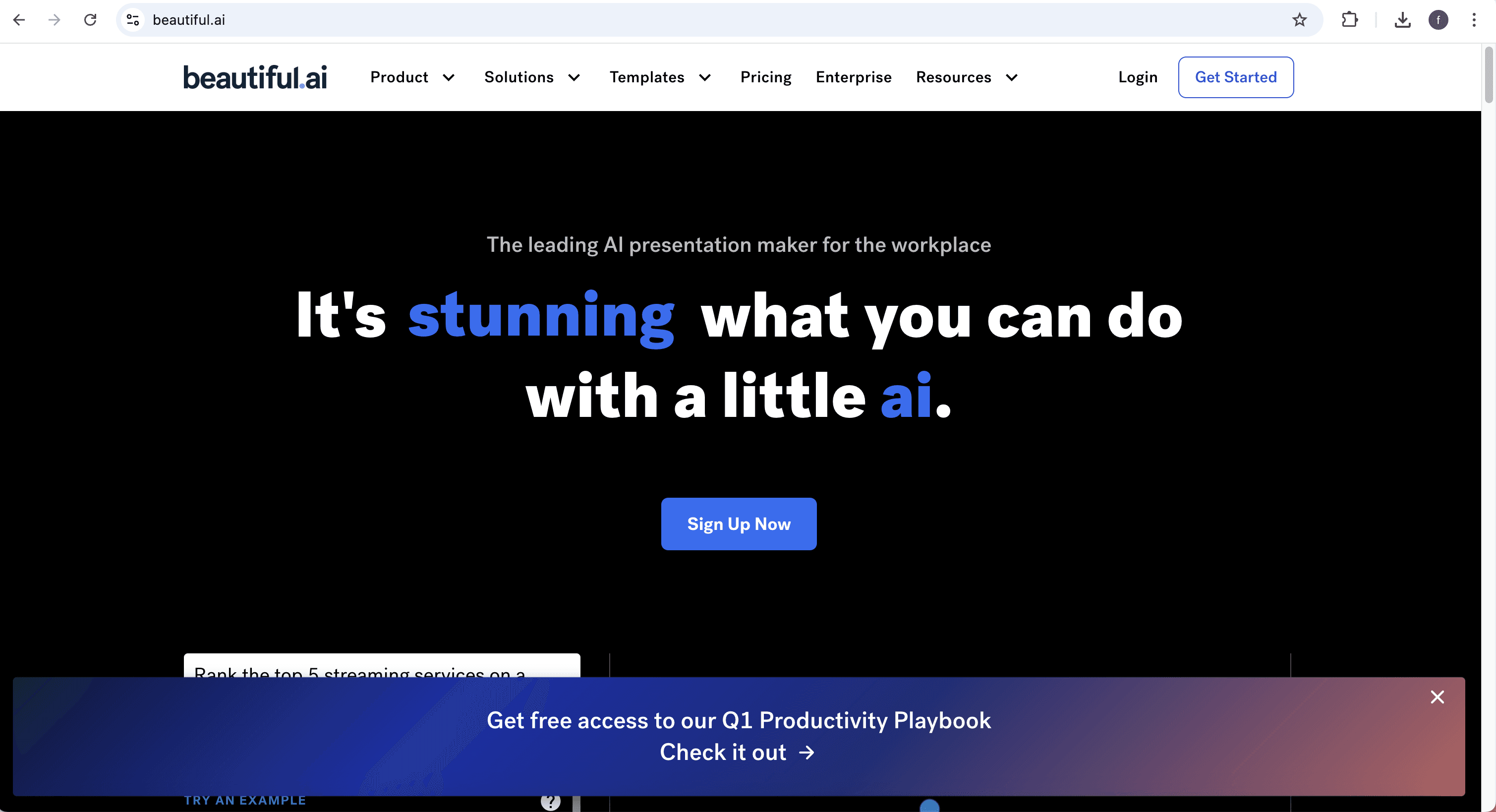 Beautiful.AI homepage
