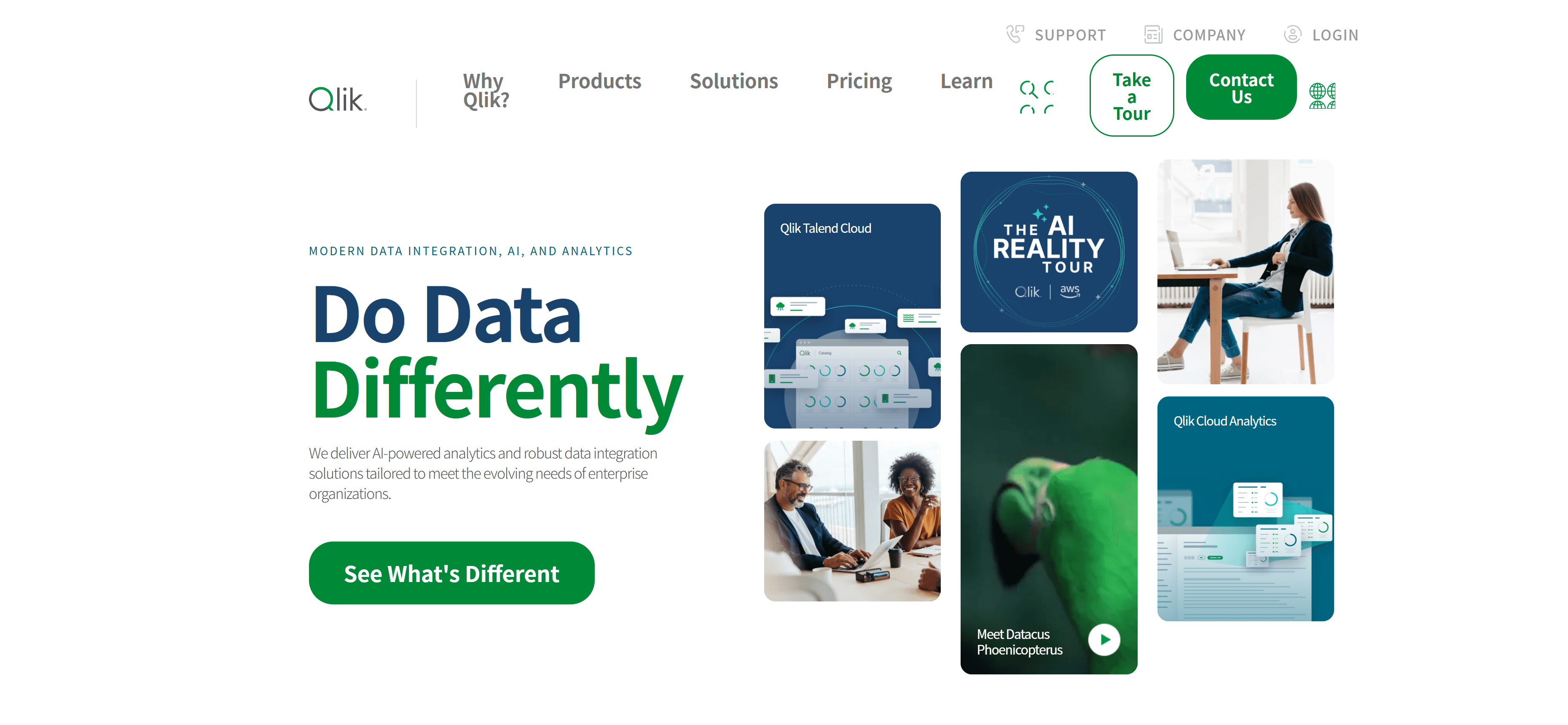 homepage of Qlik