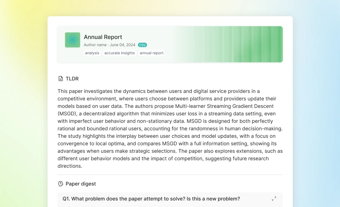 One-click Conversion to Professional Presentations from Lengthy Reports