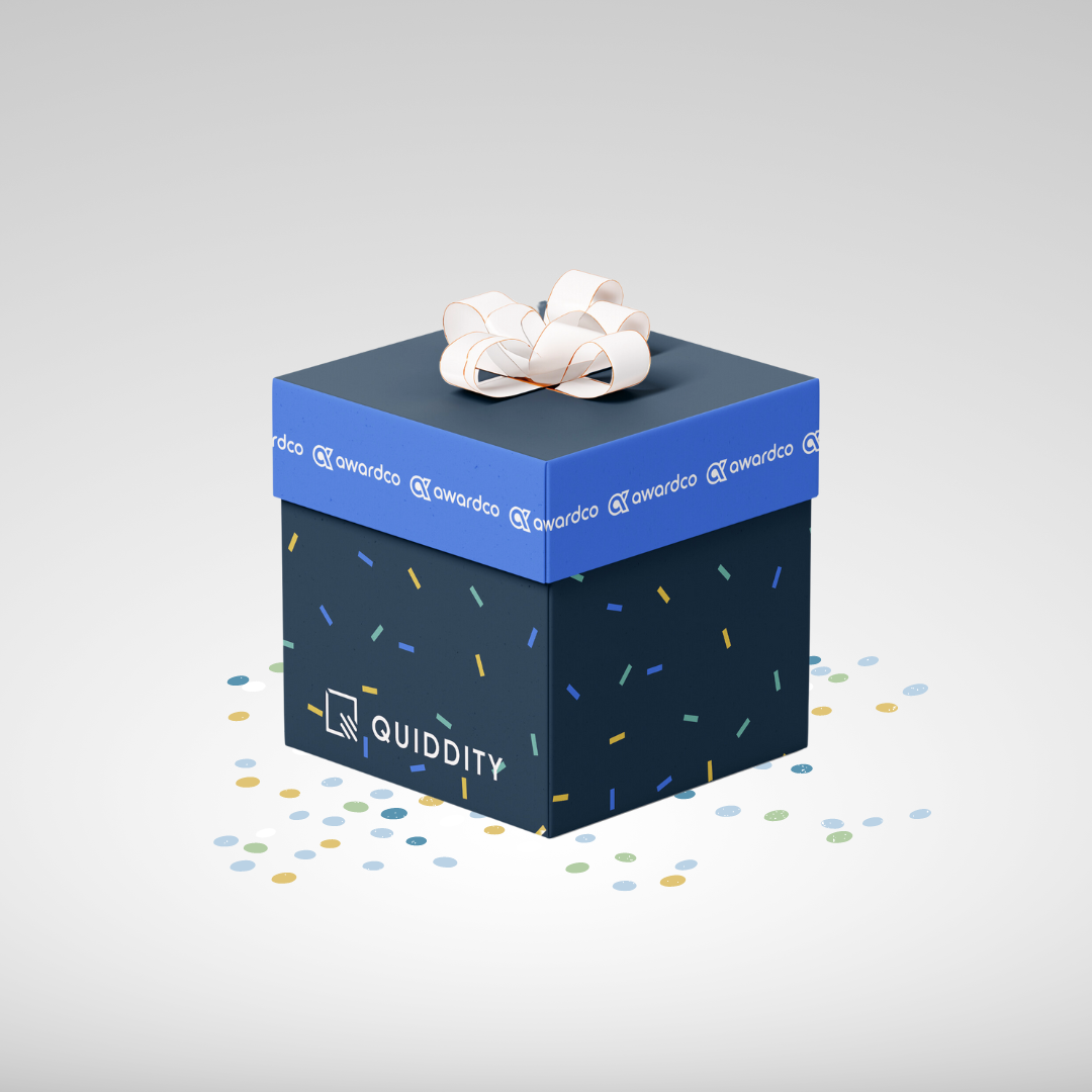 Woman opening award box.