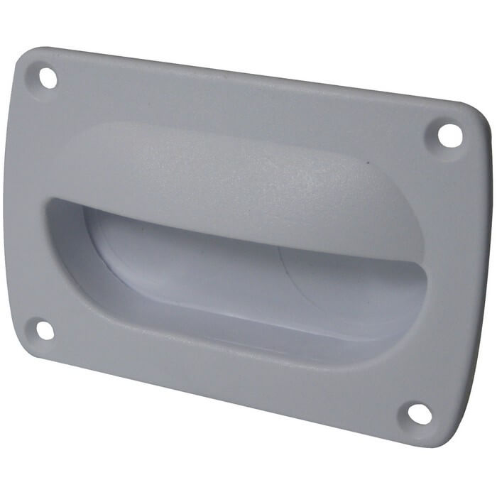White Flush Pull Handle 3.625" x 2.375"