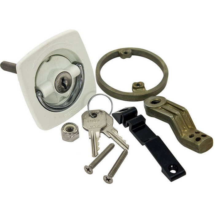 Flush Latch White Locking