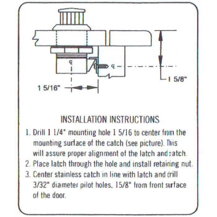 Black Twist to Open Push Button Latch