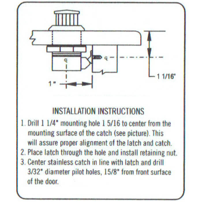 Pull to Open Chrome Push Button Boat Latch