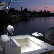 Caprera Bracket Mount LED Flood Light - Night View