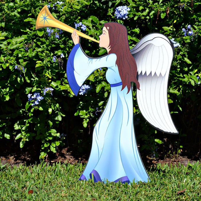 Printed Nativity Angel 2 Piece Set Outdoor Nativity Sets