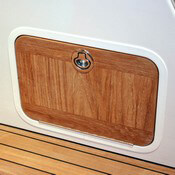 Aluminum Framed Teak Boat Door - Installed