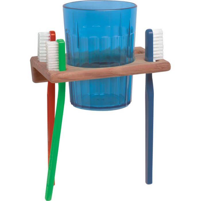 Whitecap Teak Glass & Toothbrush Holder 62312