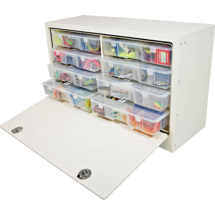 Teak Isle Tackle Storage Center with 8 Flambeau Trays 1377052001