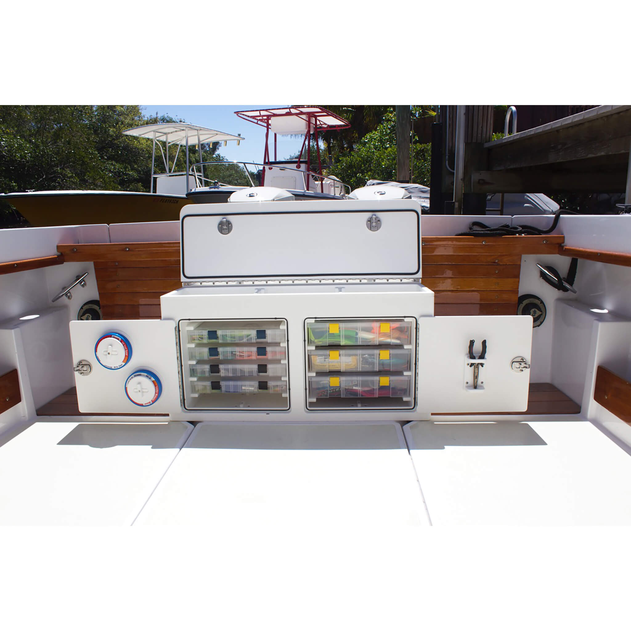 Teak Isle Free Standing Tackle Unit with Top Storage 1377052301