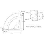 Teak Molding 90 Degree Trim A - Drawing