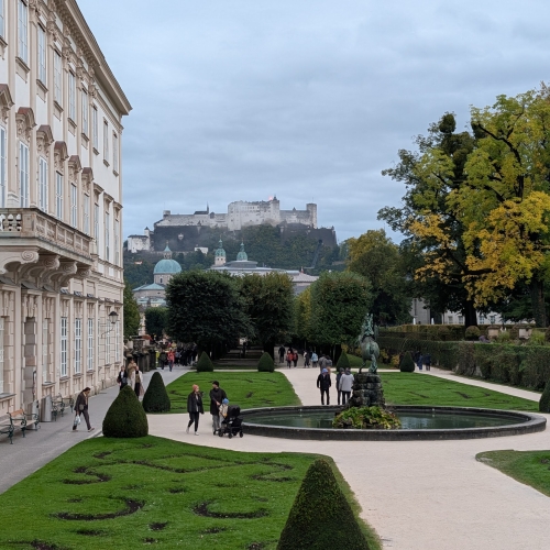 Castle and gardens after the rain lifted