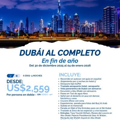 DUBÁI AL COMPLETO FIN DE AÑO