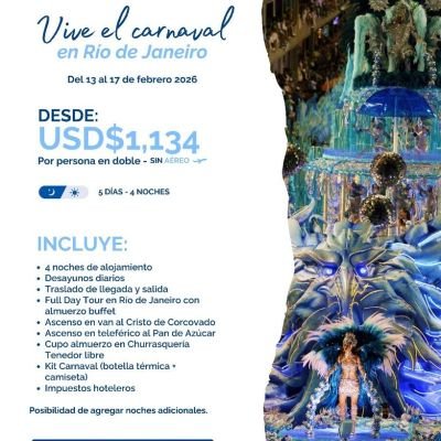 VIVE EL CARNAVAL EN RÍO DE JANEIRO