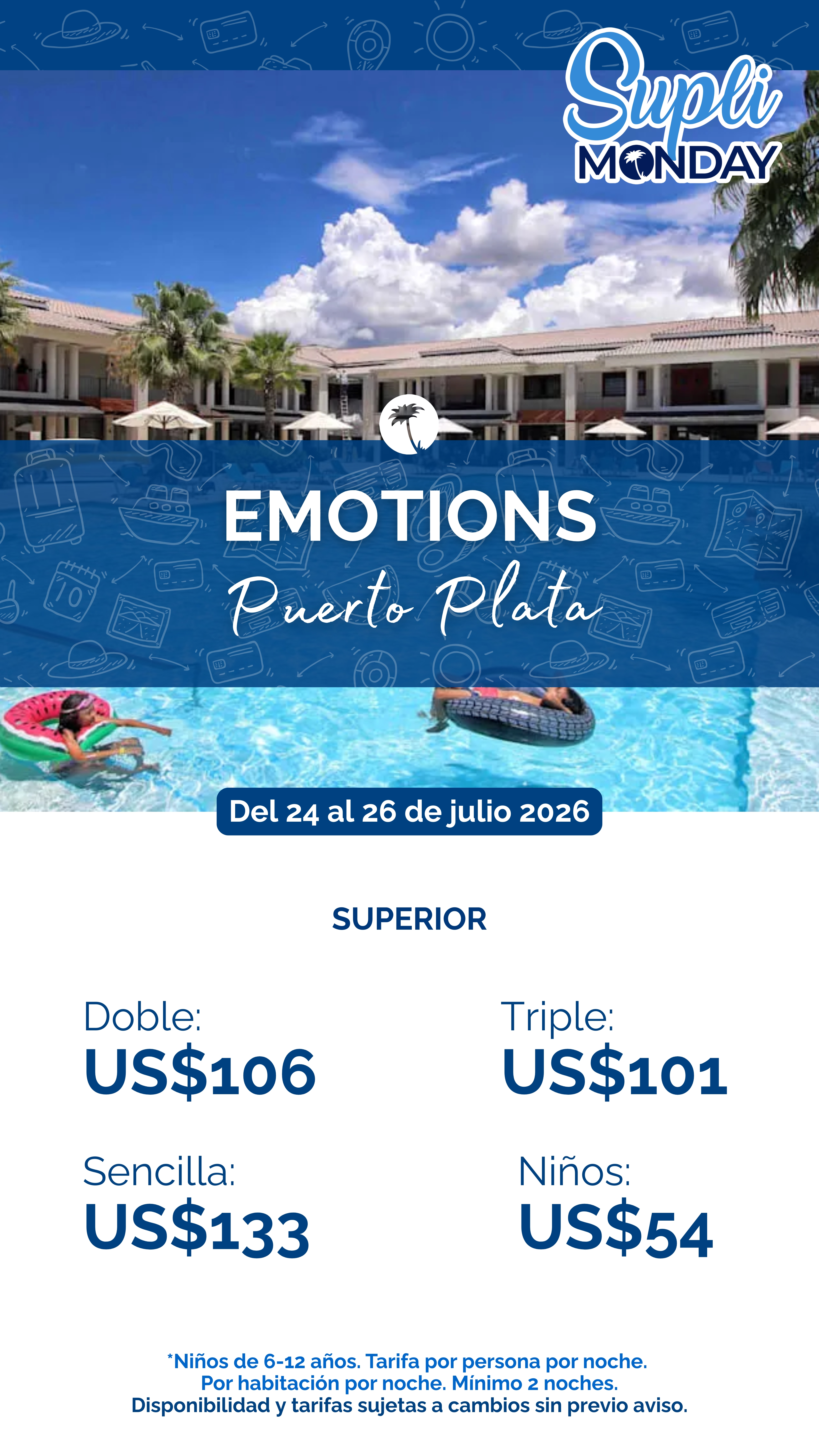 Emotions by Hodelpa Puerto Plata del 24 al 26 de julio 2026 