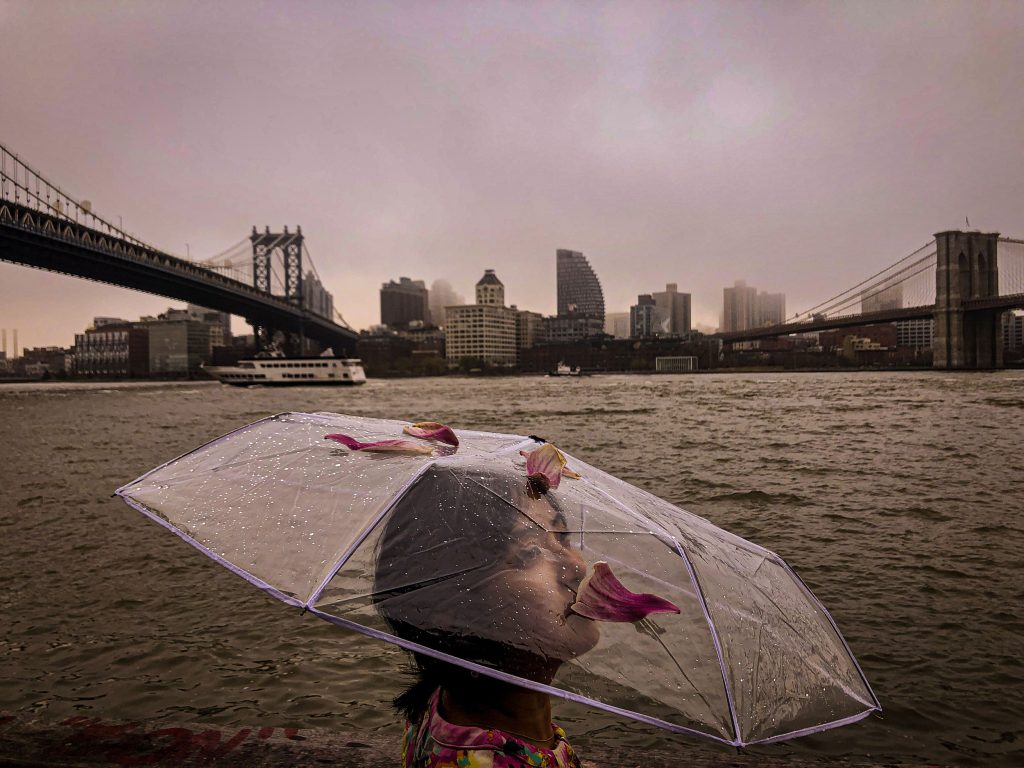 Beneath the Manhattan Bridge and Brooklyn Bridge, th