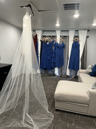 JL Johnson -  Cascading beaded edge cathedral veil - $300 - (45% OFF)