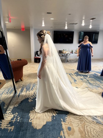 JL Johnson -  Cascading beaded edge cathedral veil - $300 - (45% OFF)