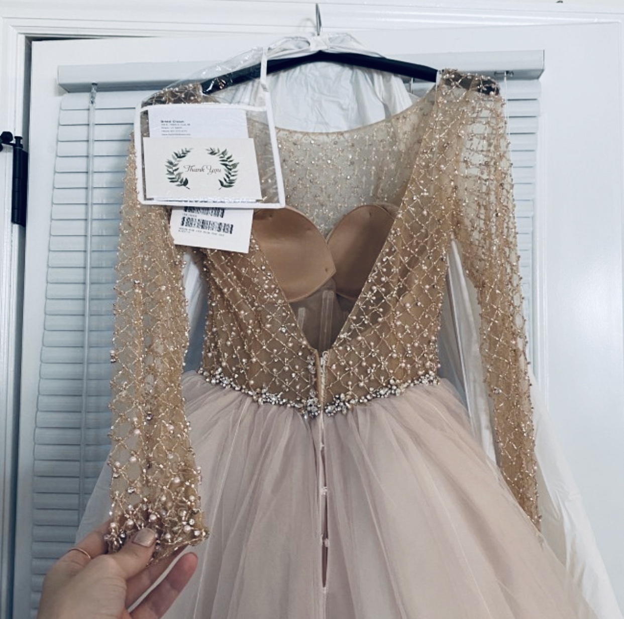 slim fit dress slacks Maggie Sottero Layne in Gold – Nearly Newlywed main image 1