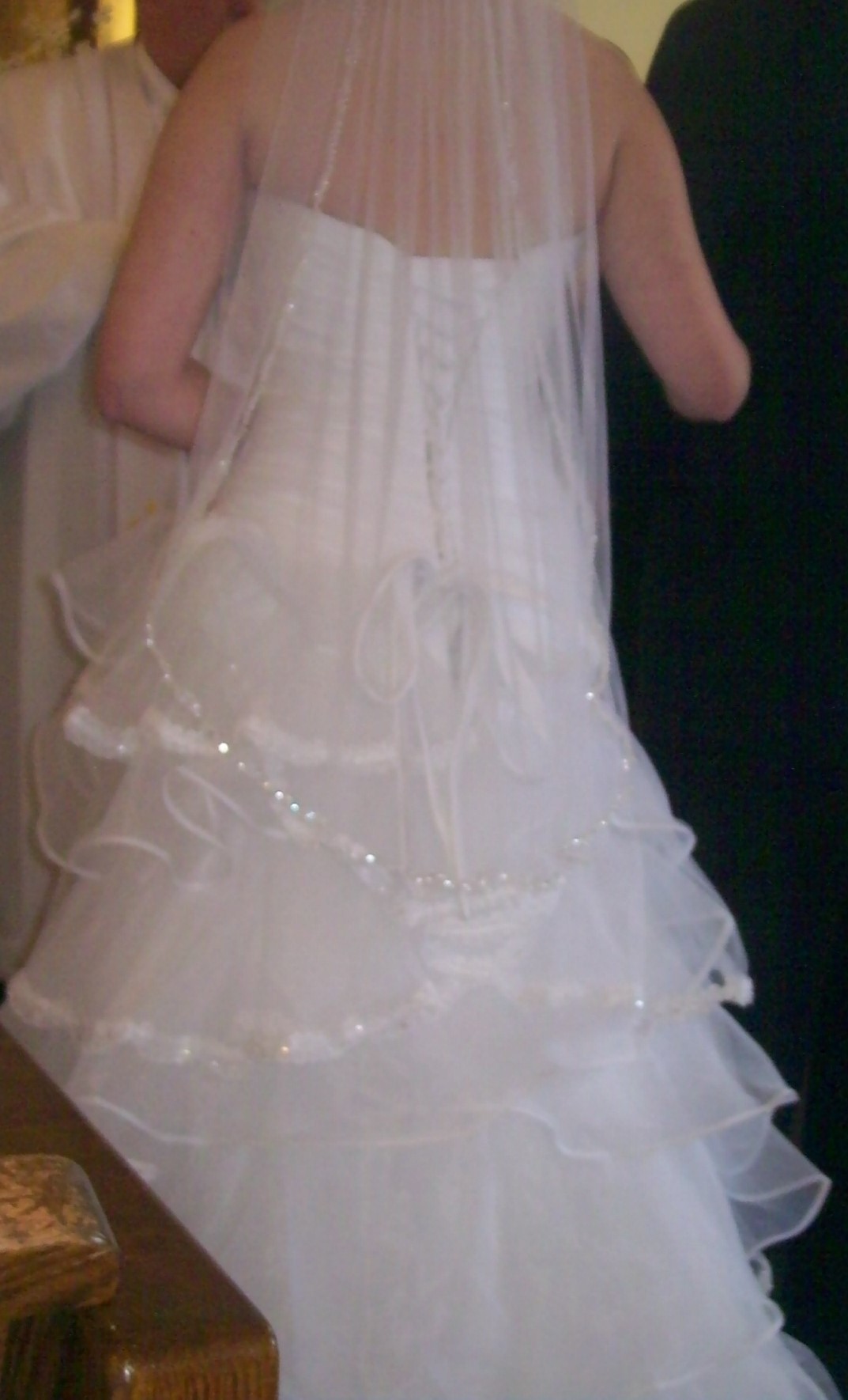 open lace back dress Alfred Angelo Tiana  Nearly Newlywed