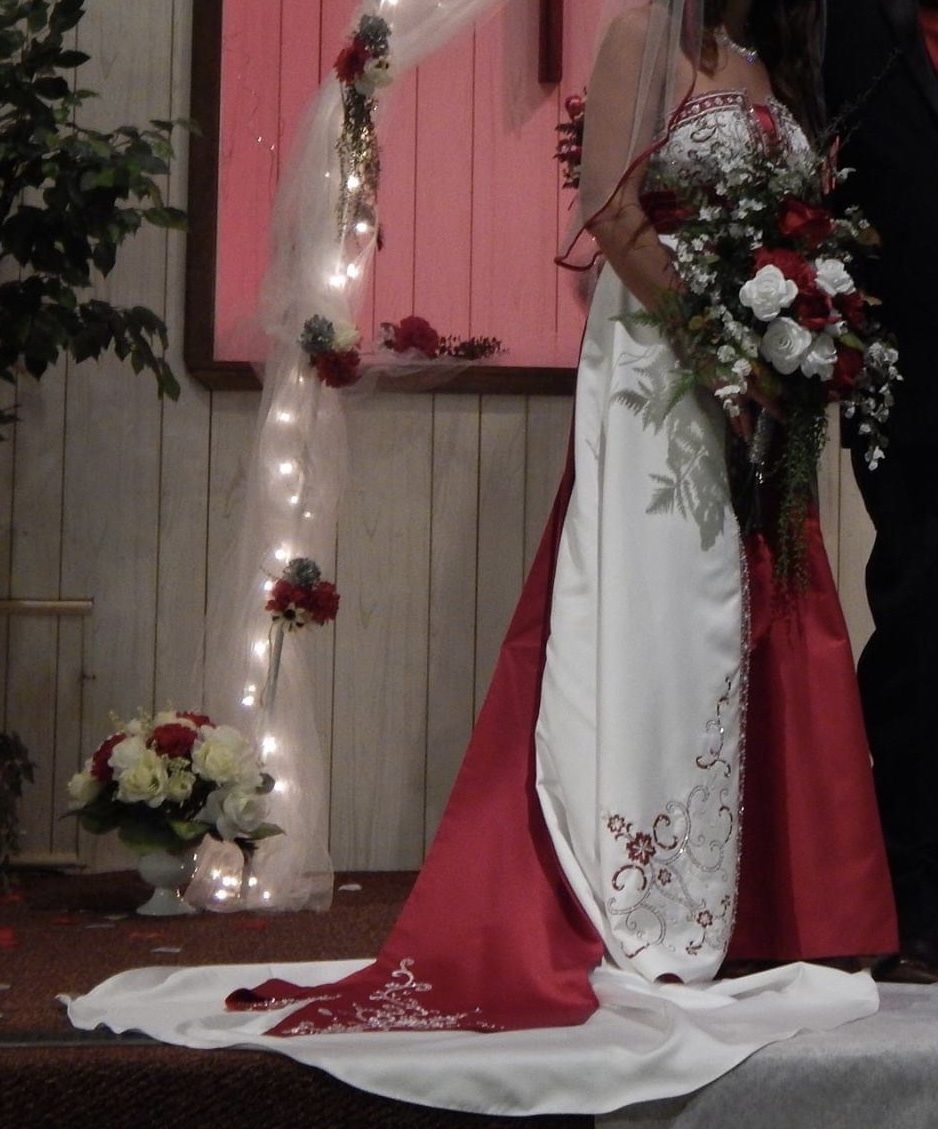 davids bridal wedding dress with red David's bridal - YP3066