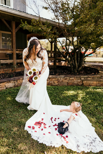 Allure bridal - Fitted lace and satin  size 14 - $800 - (64% OFF)