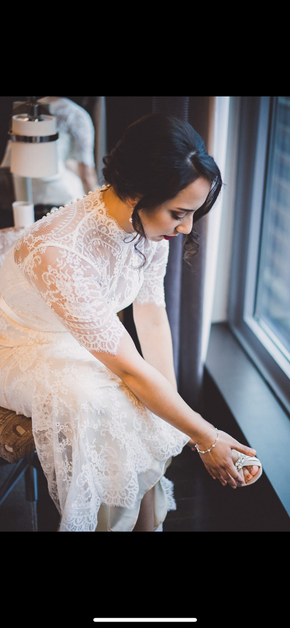 BHLDN - BRIDGETTE GOWN OYSTER/BRIDAL CREAM size 12 - $395 - (52% OFF)