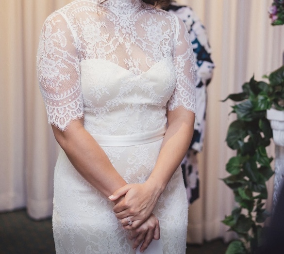 BHLDN - BRIDGETTE GOWN OYSTER/BRIDAL CREAM size 12 - $395 - (52% OFF)