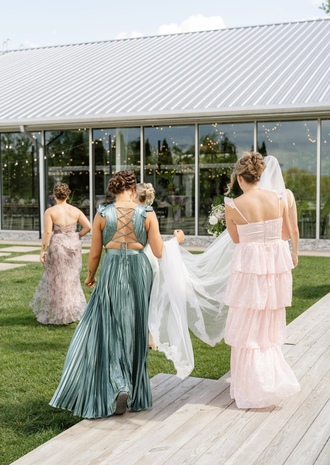 Lulu - Sage Green Satin Lace-Up Pleated Maxi Dress size 8 - $100 - (33% OFF)