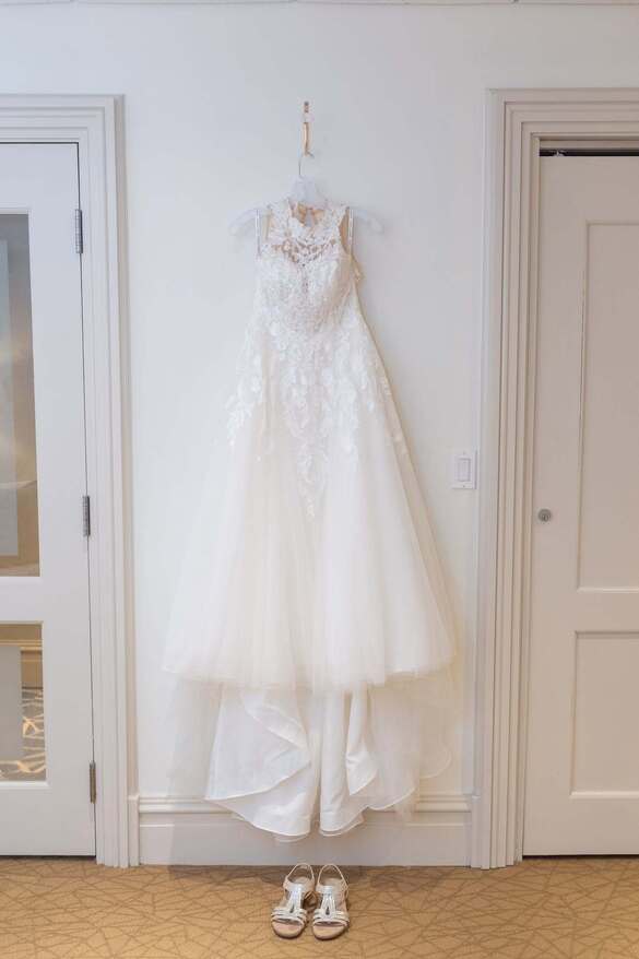 Oleg cassini - High Neck Aline with Tulle Skirt size 8 - $770 - (45% OFF)
