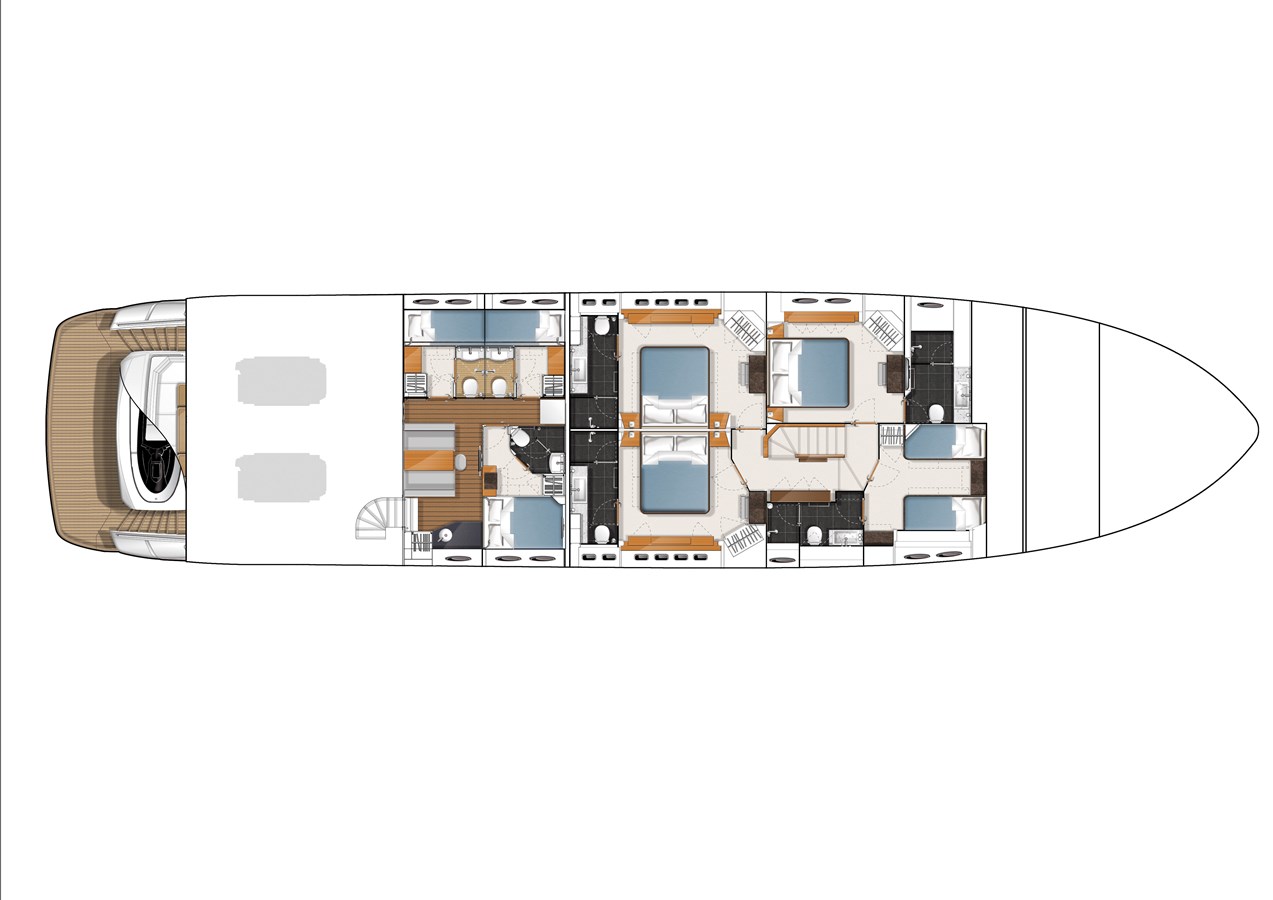 Princess 32M 2012 (Sauvage) Lower Deck Layout
