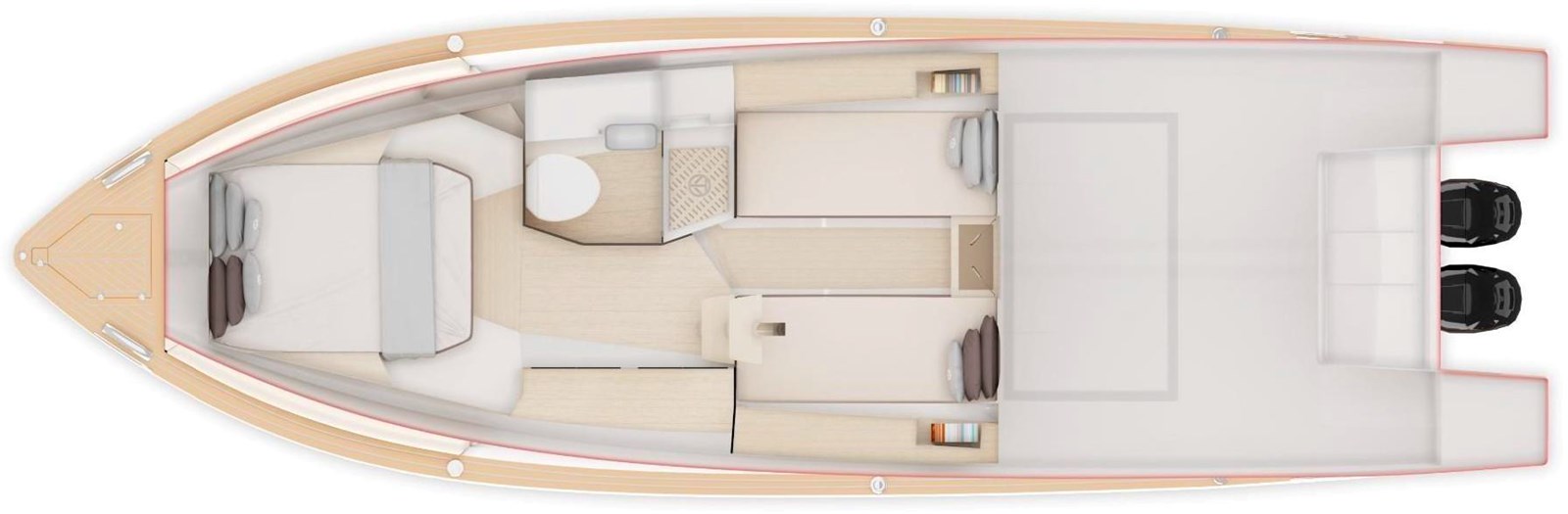 MINE — 2022 Tesoro Yachts T38 Outboard — Genel yerleşim planı 3