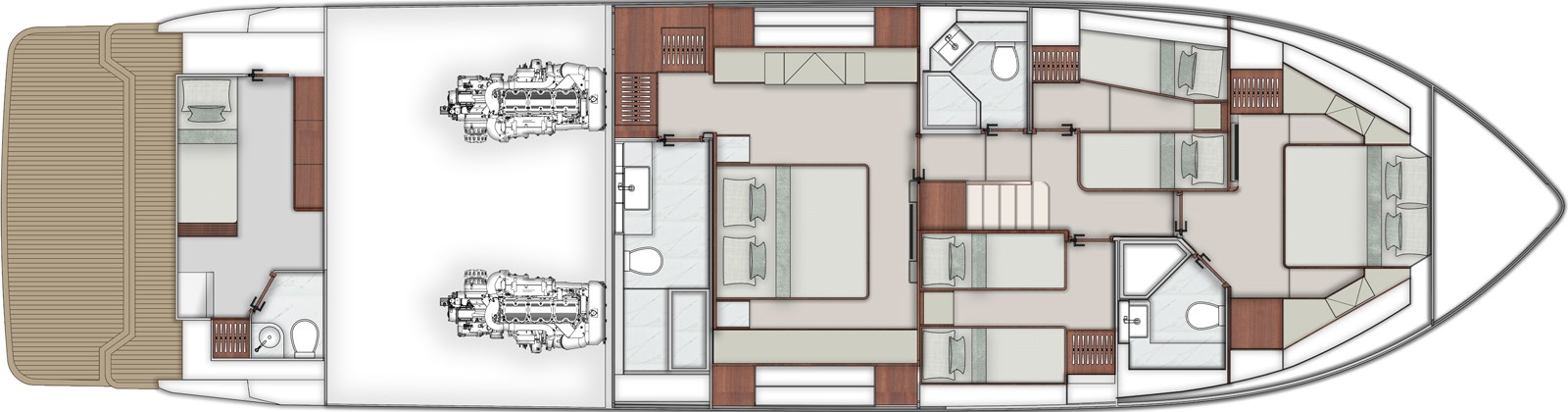 Johnson 70 layout - Lower deck