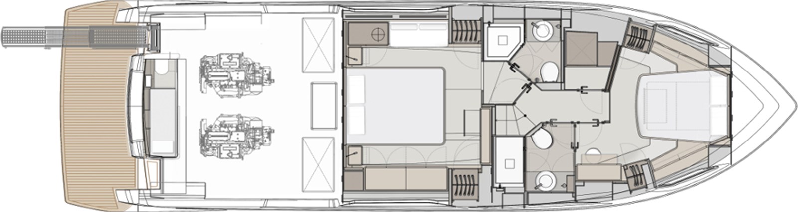 SOLO — 2021 Ferretti Yachts Ferretti 500 — Genel yerleşim planı 3