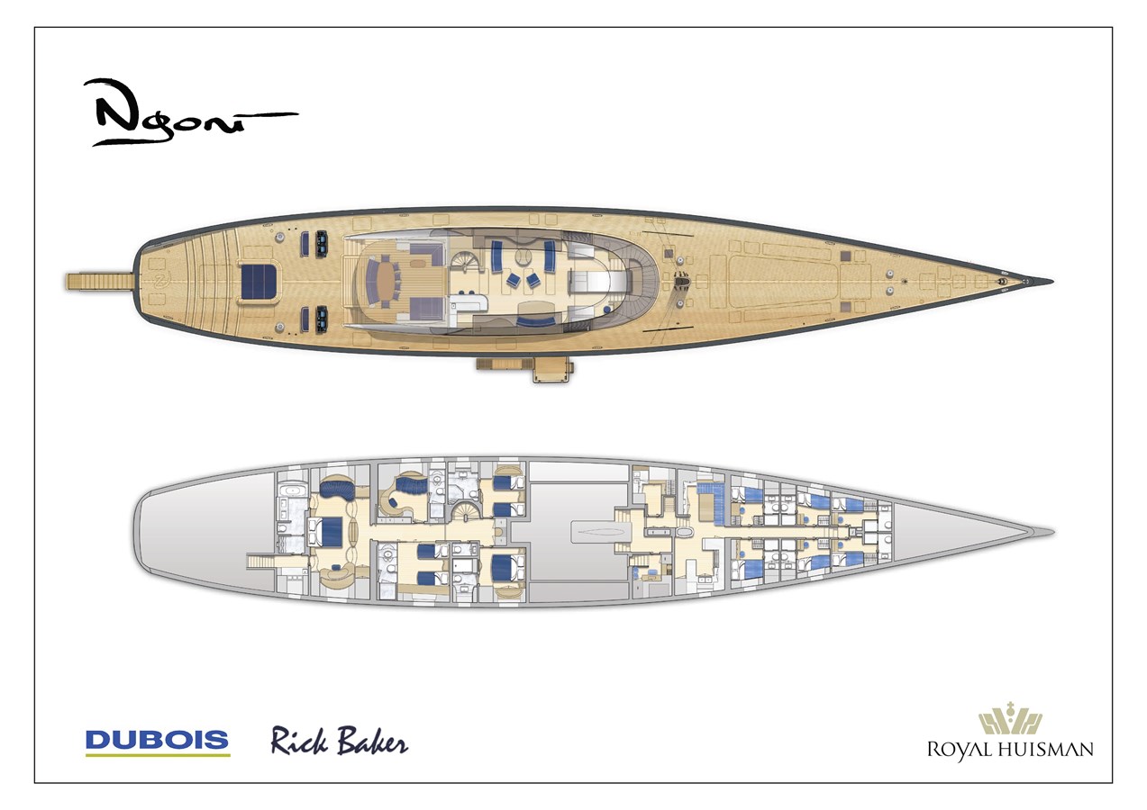 NGONI — 2017 Royal Huisman Custom Dubois 58m — Genel yerleşim planı 1