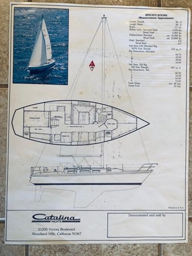 Catalina 36 — 1985 Catalina 36 — Genel yerleşim planı 1