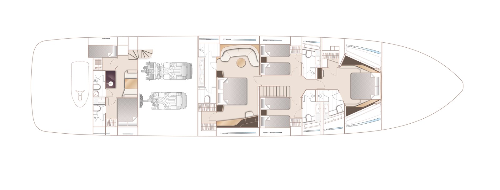 Princess X95 — 2021 Princess Yachts X95 — Genel yerleşim planı 3
