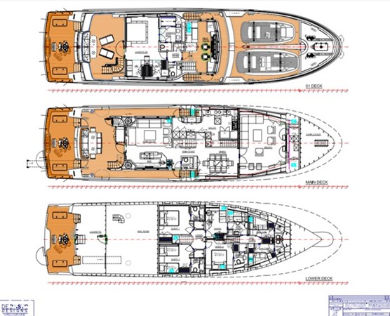 Bridge Deck, Main Deck, and Lower Deck GA