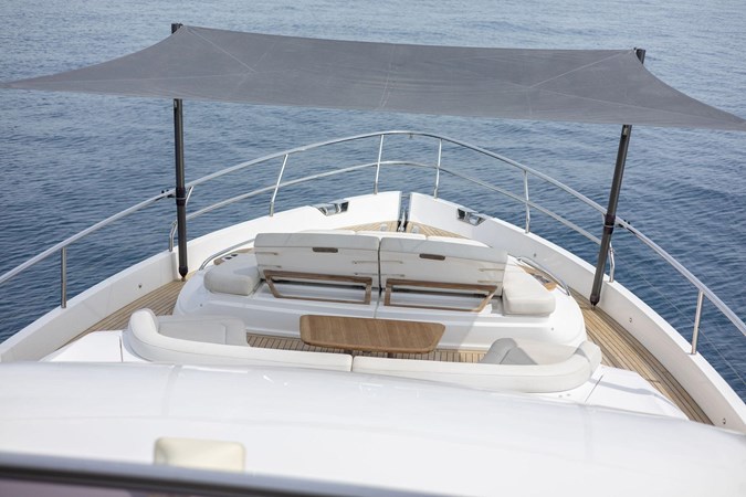 Luxury Princess Y72 yacht cruising on open sea, 2021 model.
