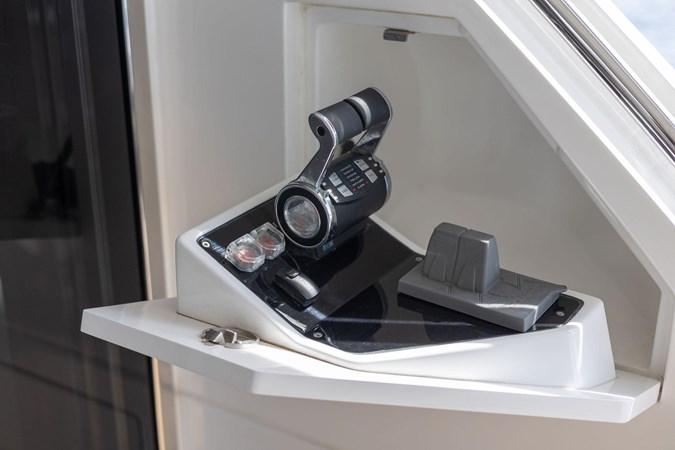 Luxury Princess Y72 yacht cruising on open sea, 2021 model.
