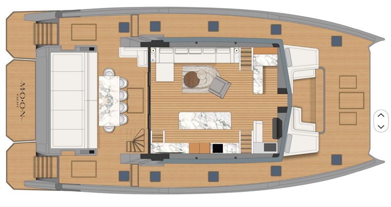 Saloon with open galley (separate galley available)