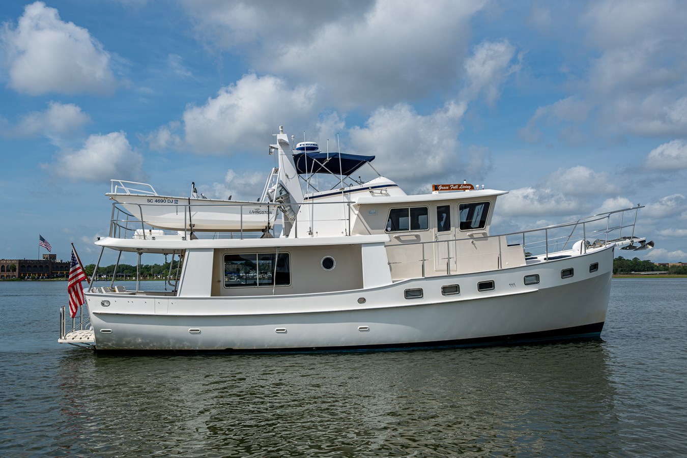 48-foot Krogen trawler Grace Full Living for sale, lying Charleston, South Carolina