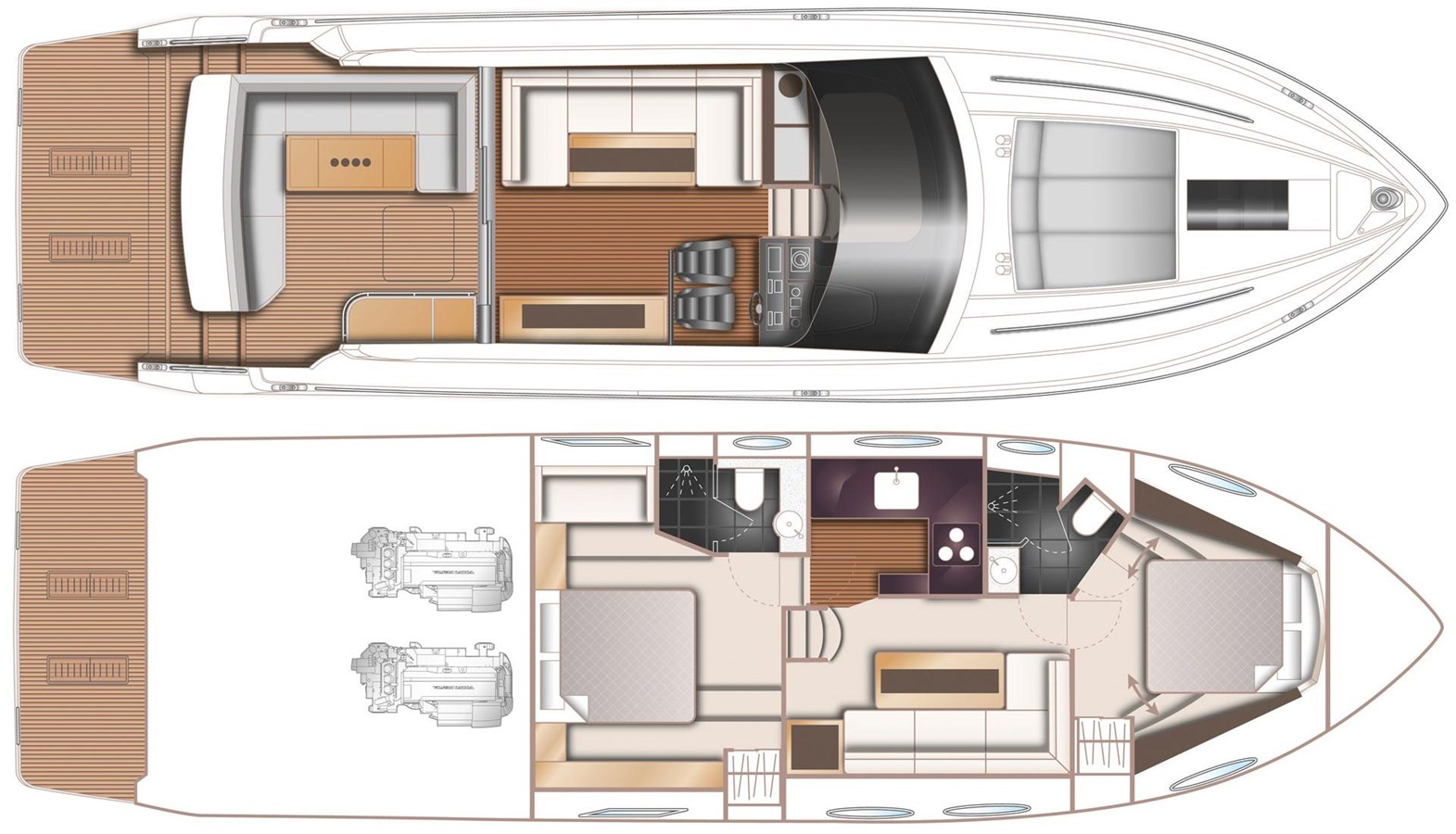 ASEE 61 — 2014 Princess Yachts V52 — Genel yerleşim planı 1