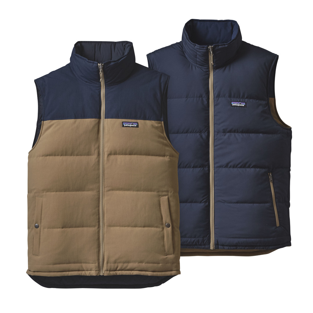 Patagonia M Reversible Bivy Down Vest Ash Tan By Patagonia