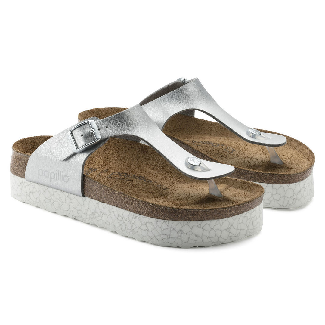 Birkenstock Gizeh Platform Silver By Birkenstock J