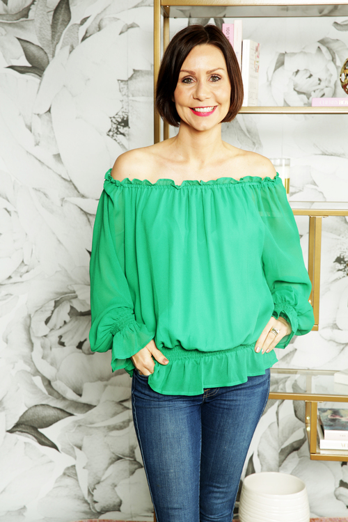 lime green chiffon blouse
