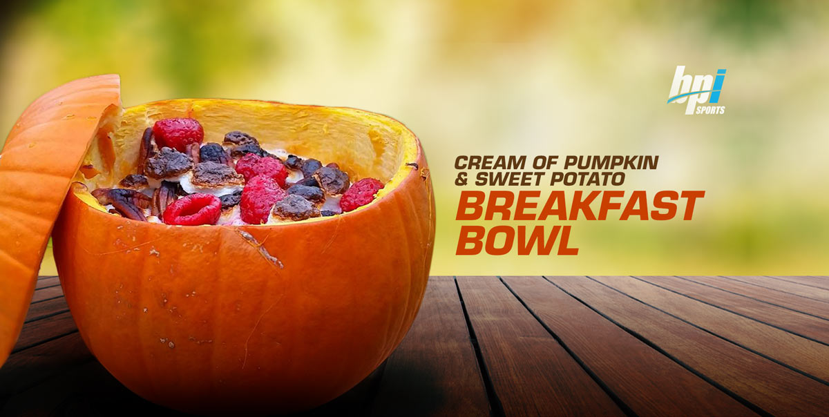 Cream of Pumpkin and Sweet Potato Breakfast Bowl