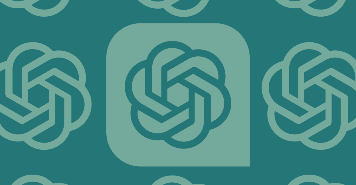 Chat GPT logo on a graphic green background.